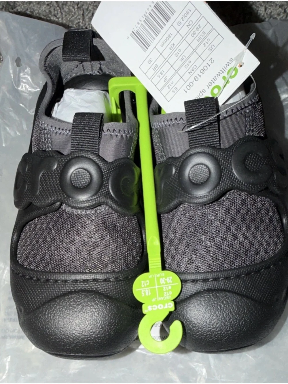 CROCS Kids Black & Gray Water Shoes